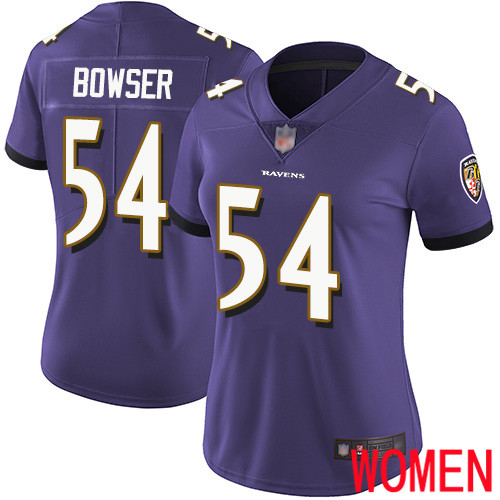 Baltimore Ravens Limited Purple Women Tyus Bowser Home Jersey NFL Football 54 Vapor Untouchable